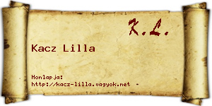 Kacz Lilla névjegykártya